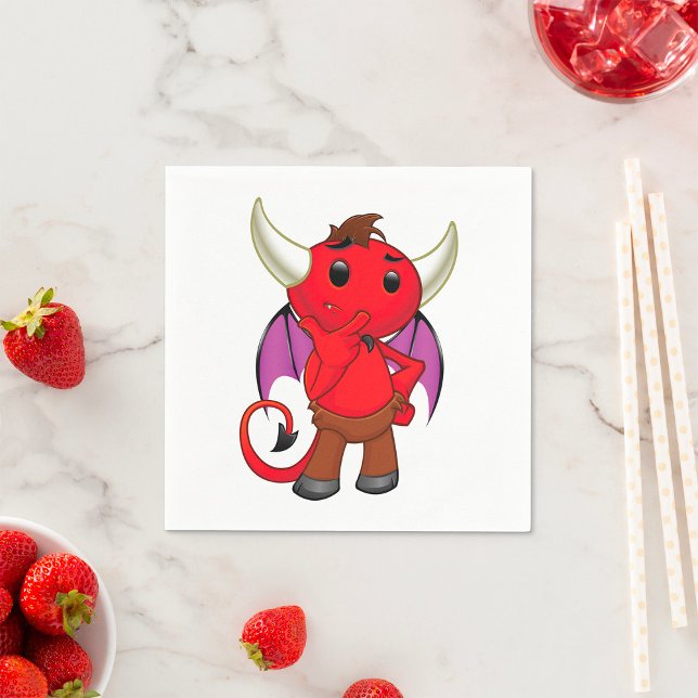 Cartoon Red Devil Paper Napkins (Creator Uploaded)