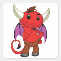 Cartoon Red Devil Stickers