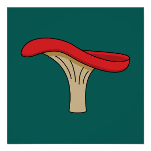 Cartoon Red Mushroom Poster