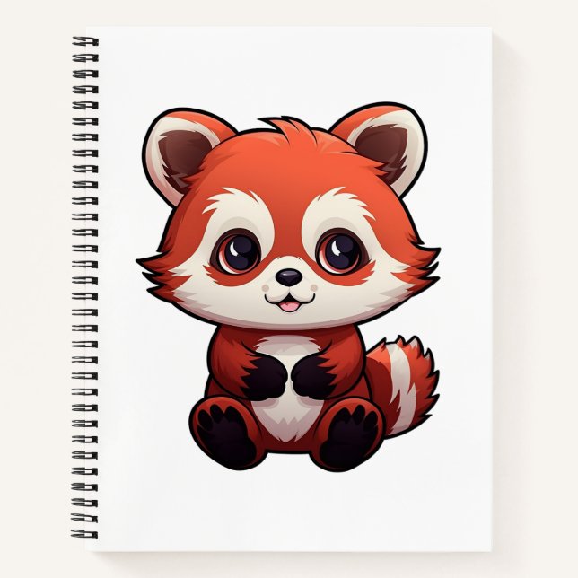 Cartoon red panda illustration notebook (Front)