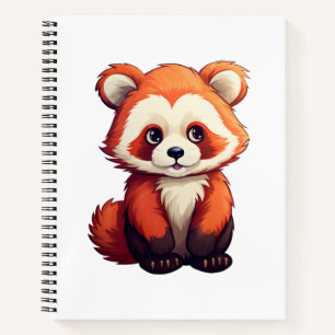 Cartoon red panda illustration notebook