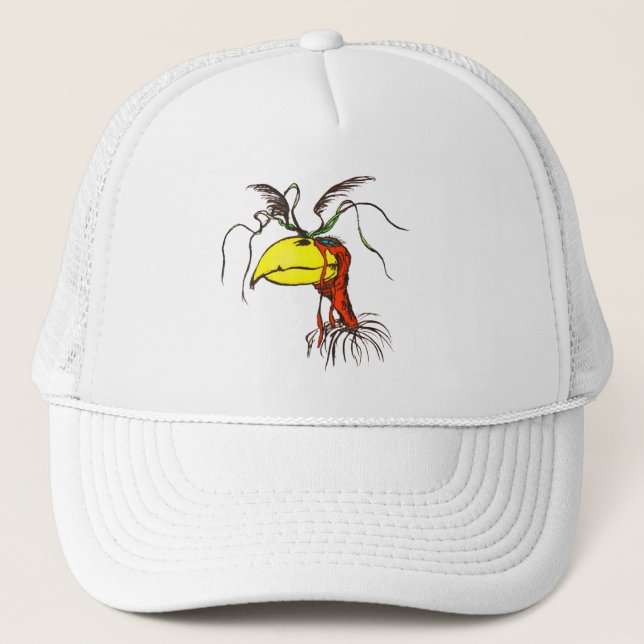 Cartoon Redneck Vulture Bird Trucker Hat (Front)