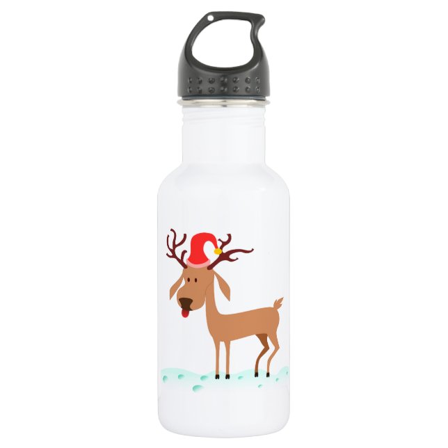 Cartoon Reindeer 532 Ml Water Bottle (Front)