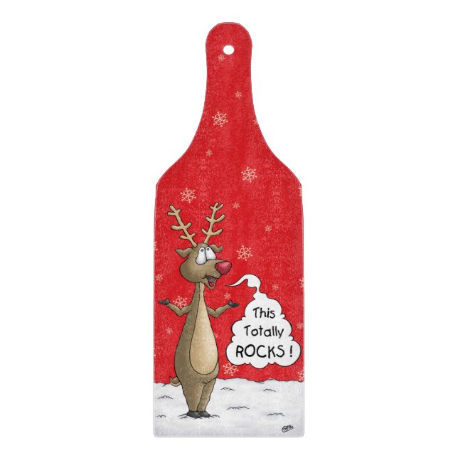 Cartoon Reindeer Cutting Board (Front)