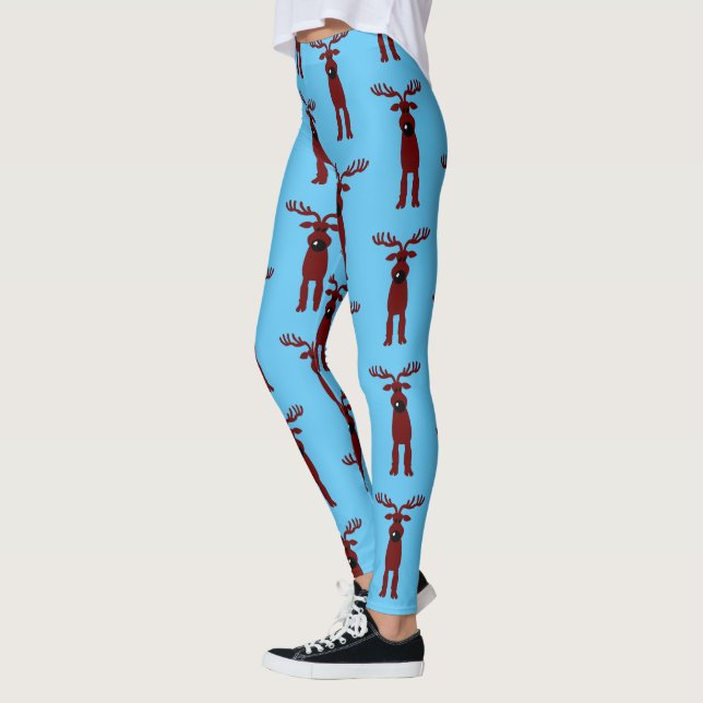 Cartoon Reindeer Leggings (Left)