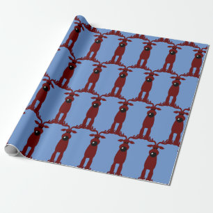 Cartoon Reindeer Wrapping Paper