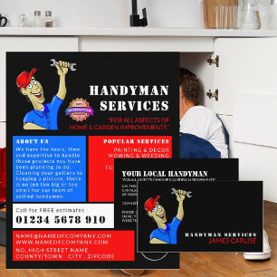 Cartoon Repairman, Handyman Business Card
