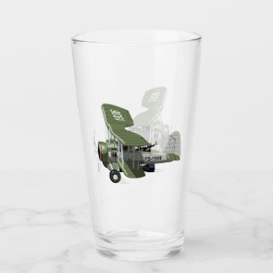 Cartoon retro aeroplane glass