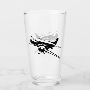 Cartoon retro aeroplane glass