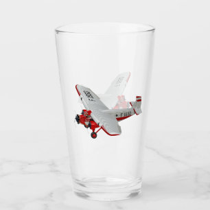 Cartoon retro aeroplane glass