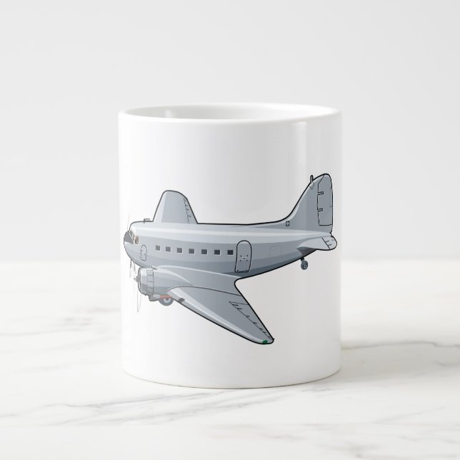 Cartoon retro aeroplane large coffee mug (Front)
