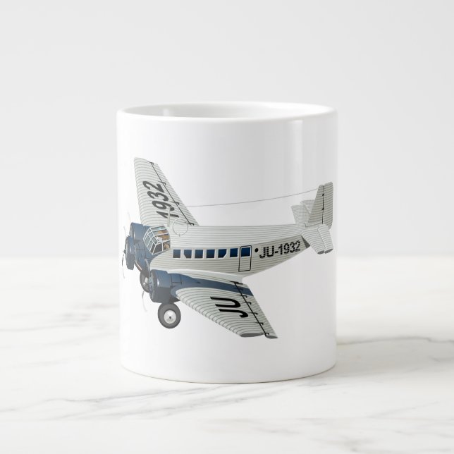 Cartoon retro aeroplane large coffee mug (Front)
