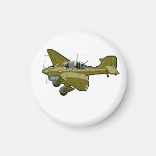 Cartoon retro aeroplane magnet