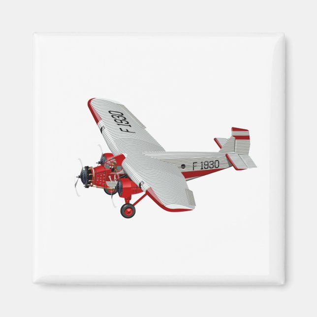 Cartoon retro aeroplane magnet (Front)