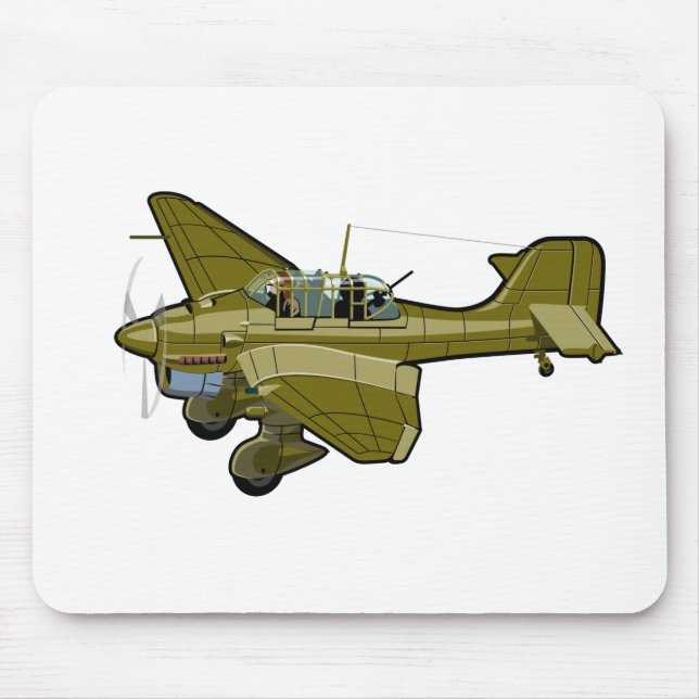 Cartoon retro aeroplane mouse pad (Front)