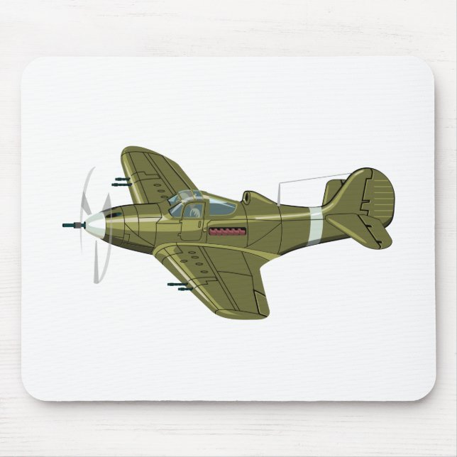 Cartoon retro aeroplane mouse pad (Front)