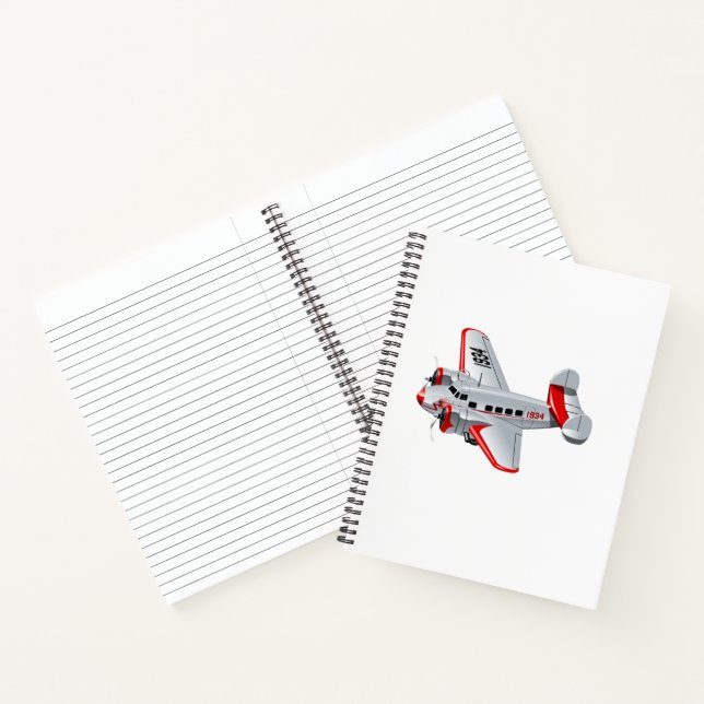 Cartoon retro aeroplane notebook (Inside)
