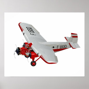 Cartoon retro aeroplane poster