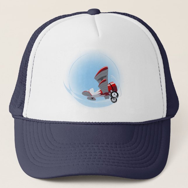 Cartoon retro aeroplane trucker hat (Front)