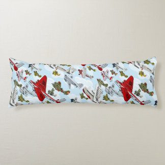 Cartoon retro aeroplanes pattern fabric duvet cove body cushion