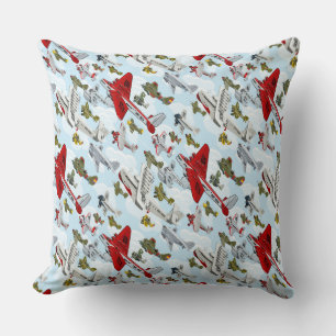 Cartoon retro aeroplanes pattern fabric duvet cove cushion