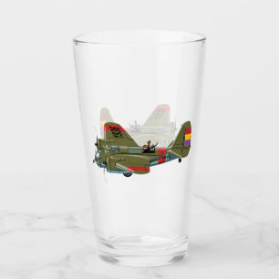 Cartoon retro bomber glass