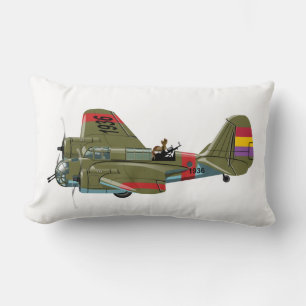 Cartoon retro bomber lumbar cushion