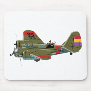 Cartoon retro bomber mouse pad