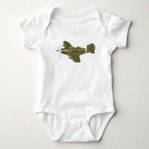 Cartoon retro fighter plane baby bodysuit