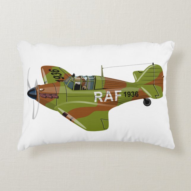Cartoon retro fighter plane decorative cushion (Front)