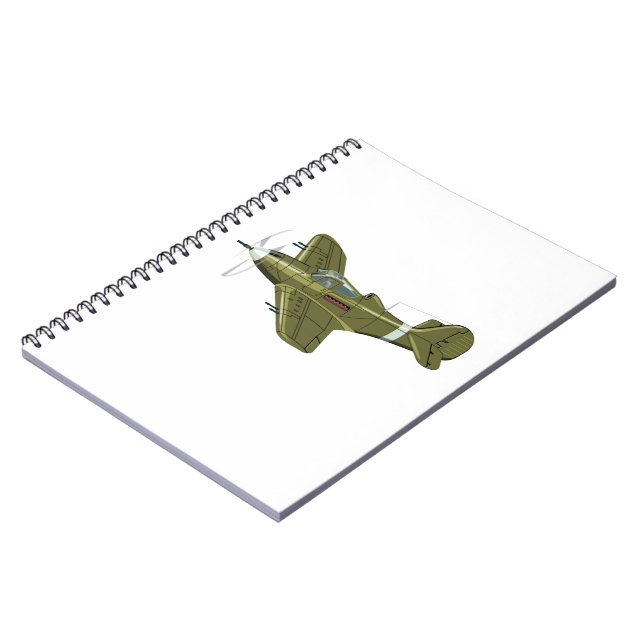 Cartoon retro fighter plane notebook (Left Side)