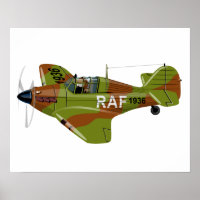 Cartoon retro fighter plane