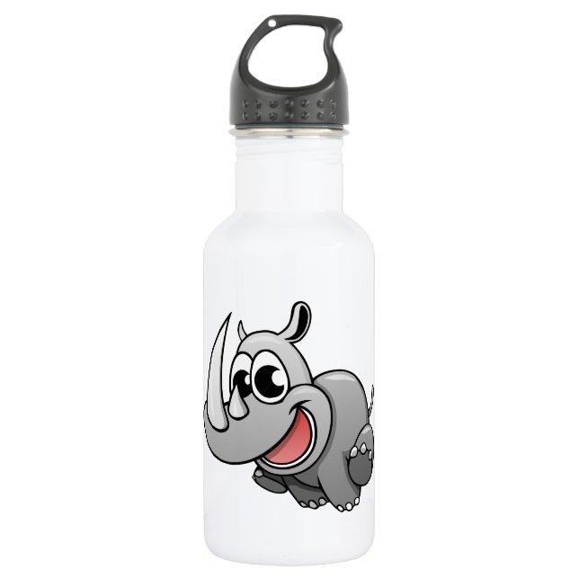 Cartoon Rhino 532 Ml Water Bottle (Front)