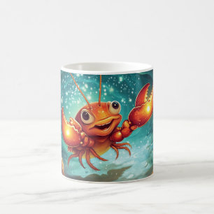 cartoon river crab. coffee mug