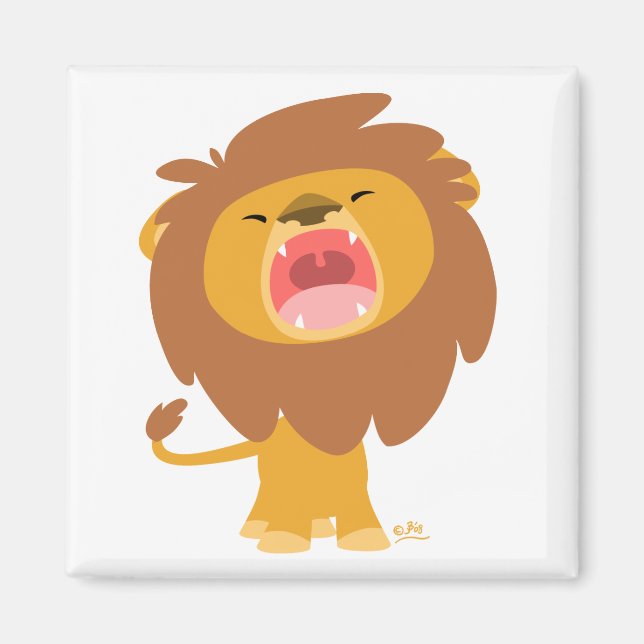 Cartoon Roaring Lion magnet (Front)