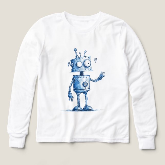 Cartoon Robot Buddy — Hand-Drawn Style (Design Front)