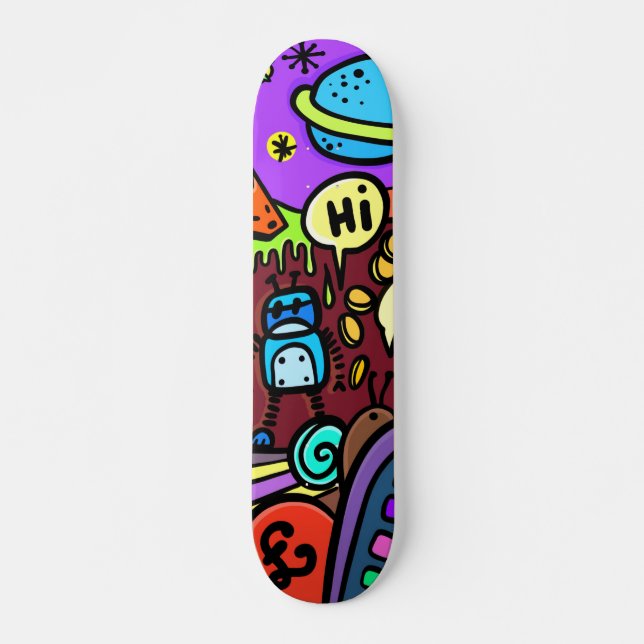 Cartoon Robot Skateboard (Front)