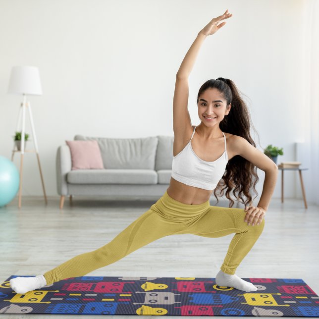 cartoon robots yoga mat (Creator Uploaded)