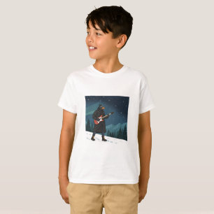 Cartoon Rocker Dog Under the Stars T-Shirt