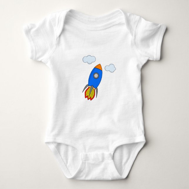 Cartoon Rocket Baby Bodysuit (Front)