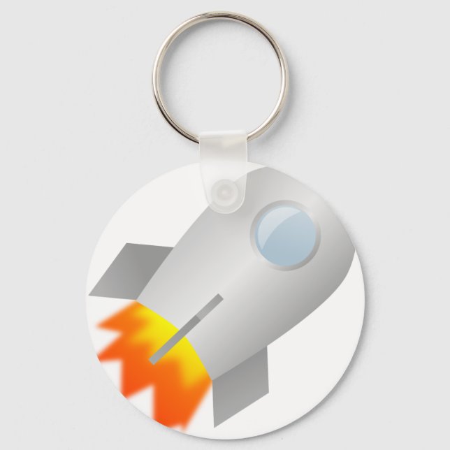 Cartoon Rocket Key Ring (Front)
