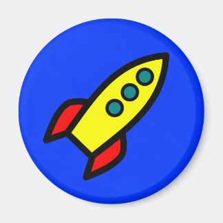 Cartoon Rocket Ship Magnet