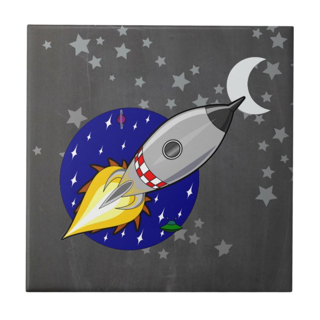 Cartoon Rocket Tile (Front)