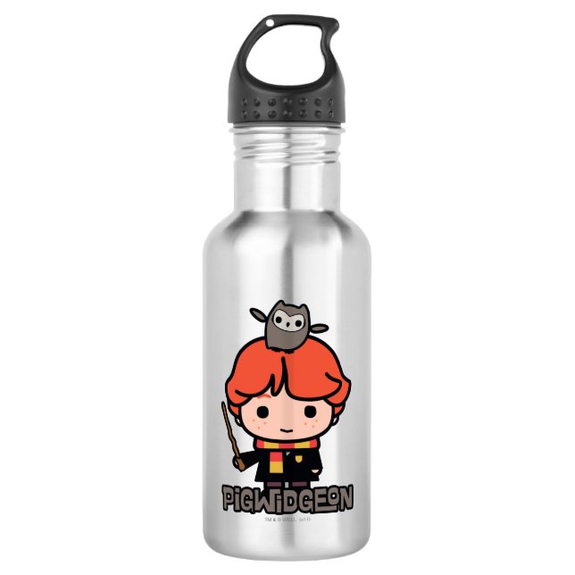 Cartoon Ron Weasley and Pigwidgeon 532 Ml Water Bottle (Front)