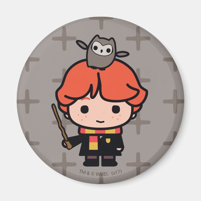 Cartoon Ron Weasley and Pigwidgeon Magnet (Front)