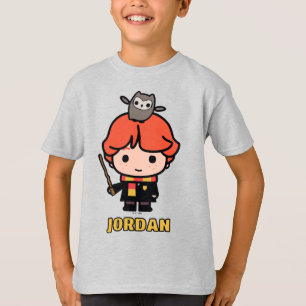 Cartoon Ron Weasley and Pigwidgeon T-Shirt