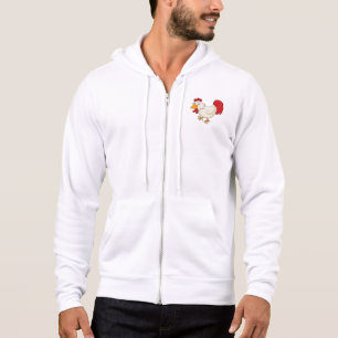 Cartoon Rooster White Chicken Hoodie
