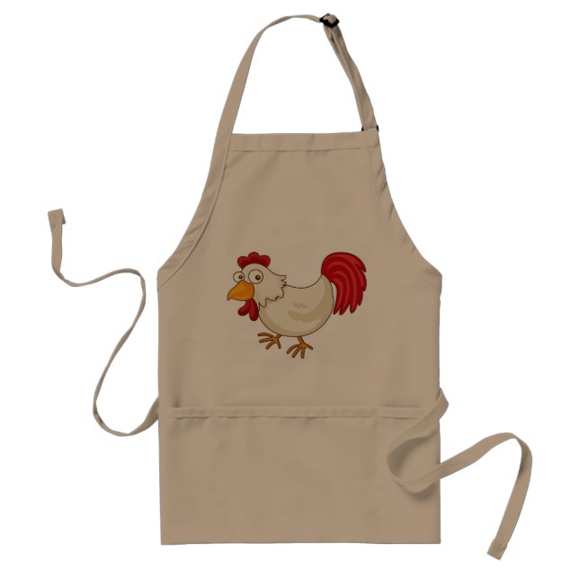 Cartoon Rooster White Chicken Standard Apron (Front)