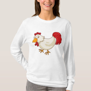 Cartoon Rooster White Chicken T-Shirt