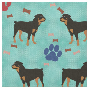Cartoon Rottweiler Fabric